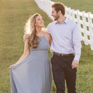 Dusty blue Lulus dresz